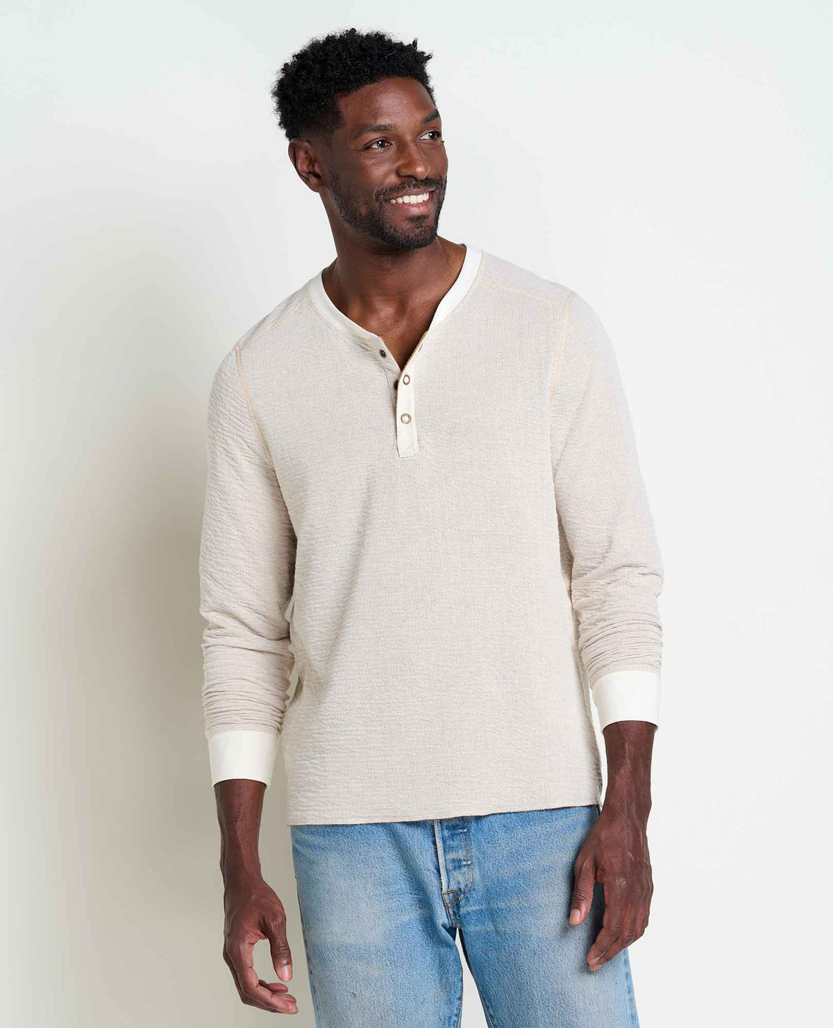 M’s Nord Reversible LS Henley - Salt