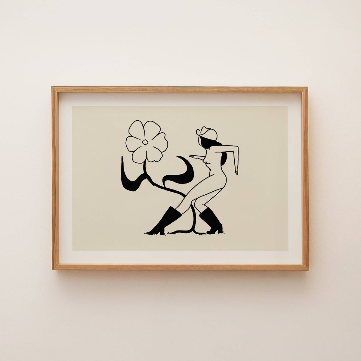 Flower Dance – Cowgirl Western& Botanical Giclée Art Print: Medium