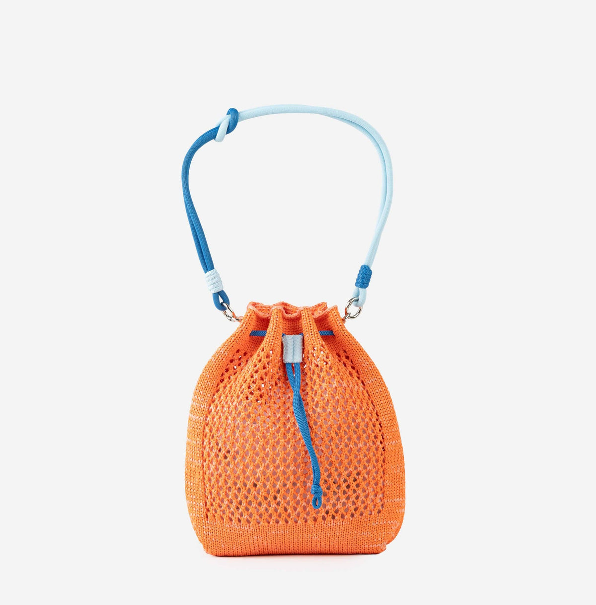 Drawstring Raffia Mini Bag: Peach