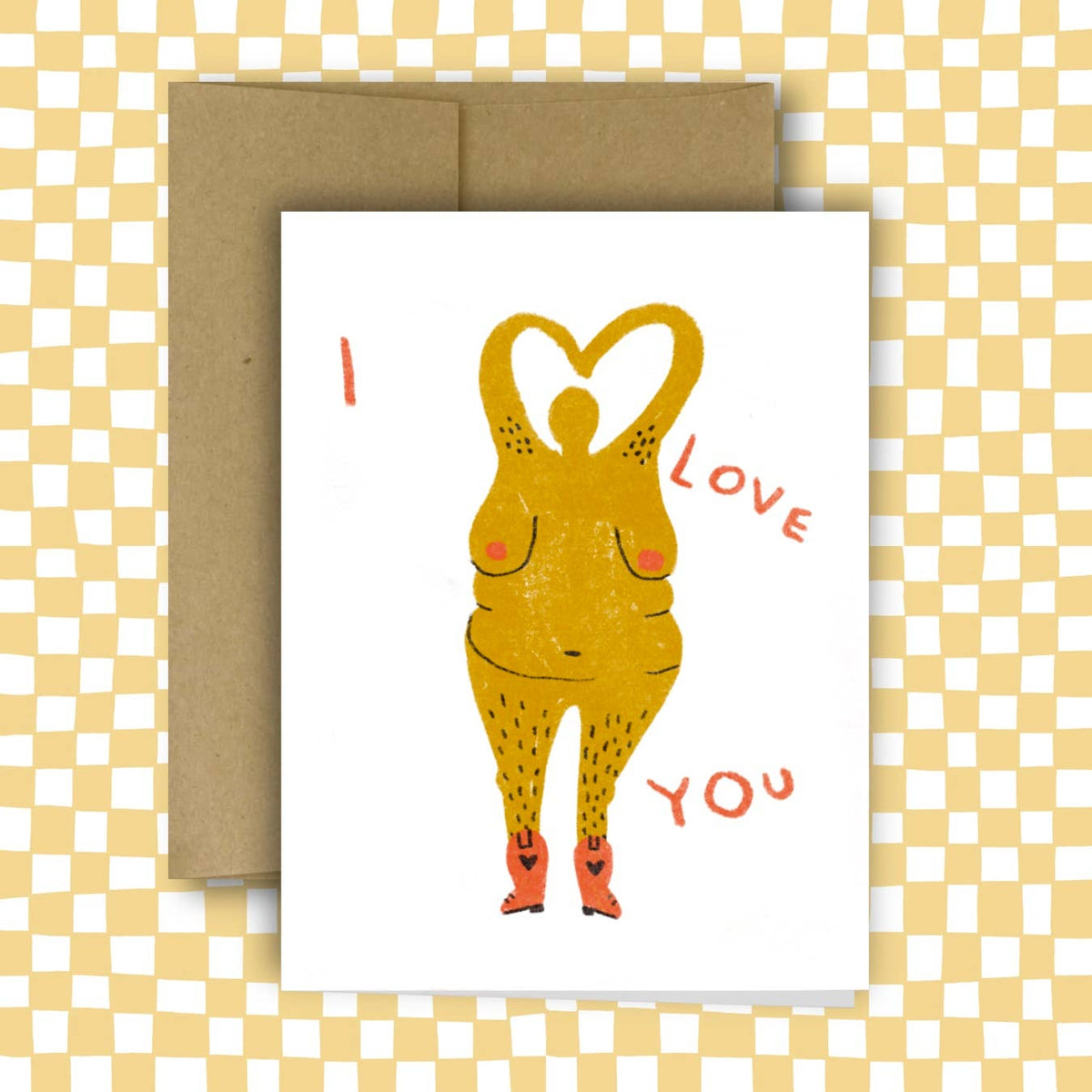 I LOVE YOU (NAKED COWGIRL) Card 