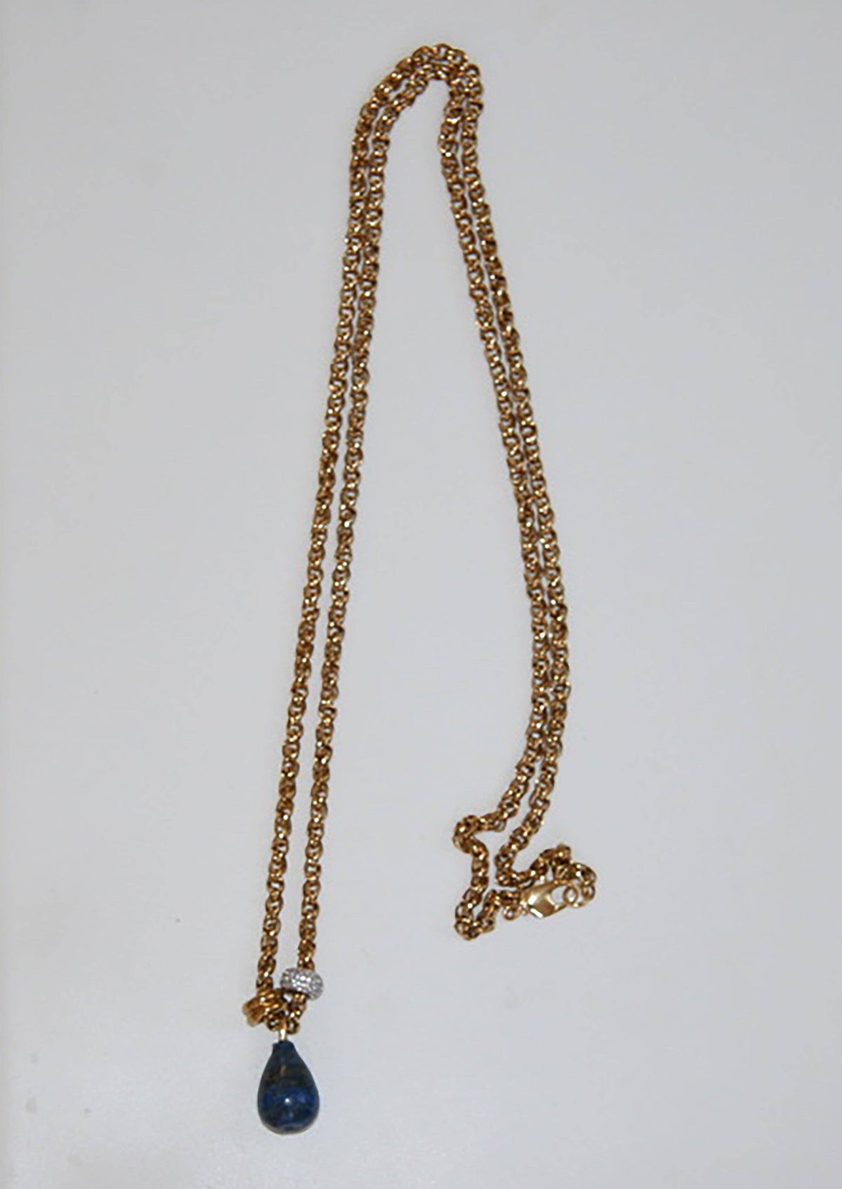 Lou Lapis Pendant Gold Chain Necklace