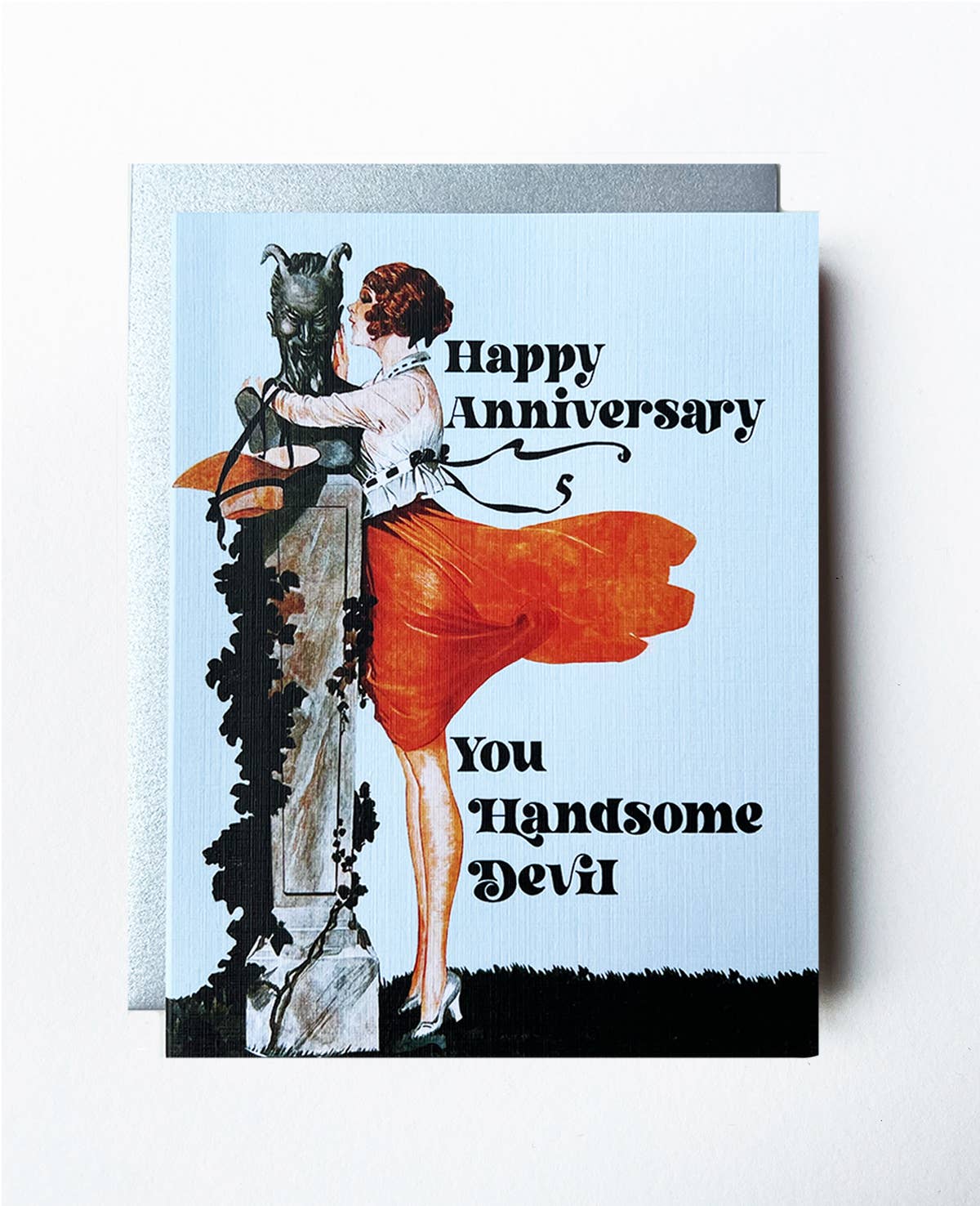 Handsome Devil Art Deco Vintage Anniversary Card