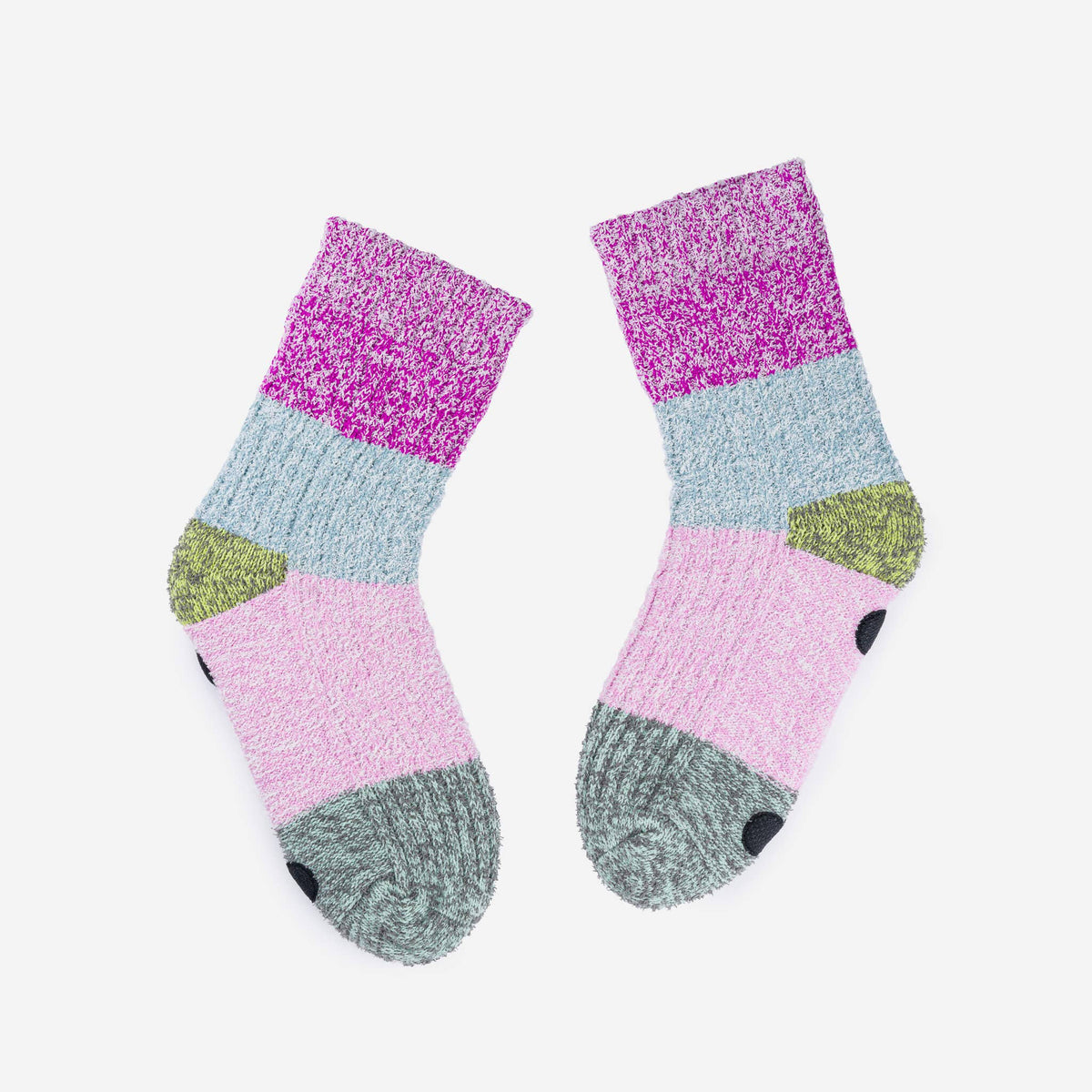 Color Band House Socks: Magenta Stone Blue / L/XL - W 9.5-12.5<br>M 8-11