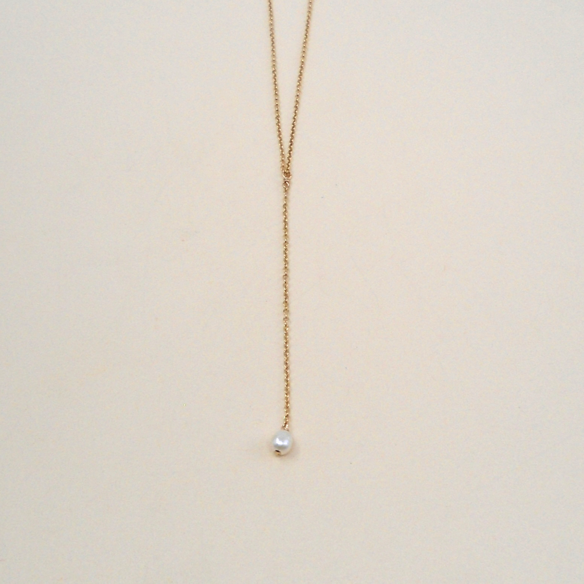 Dainty Pearl Lariat 