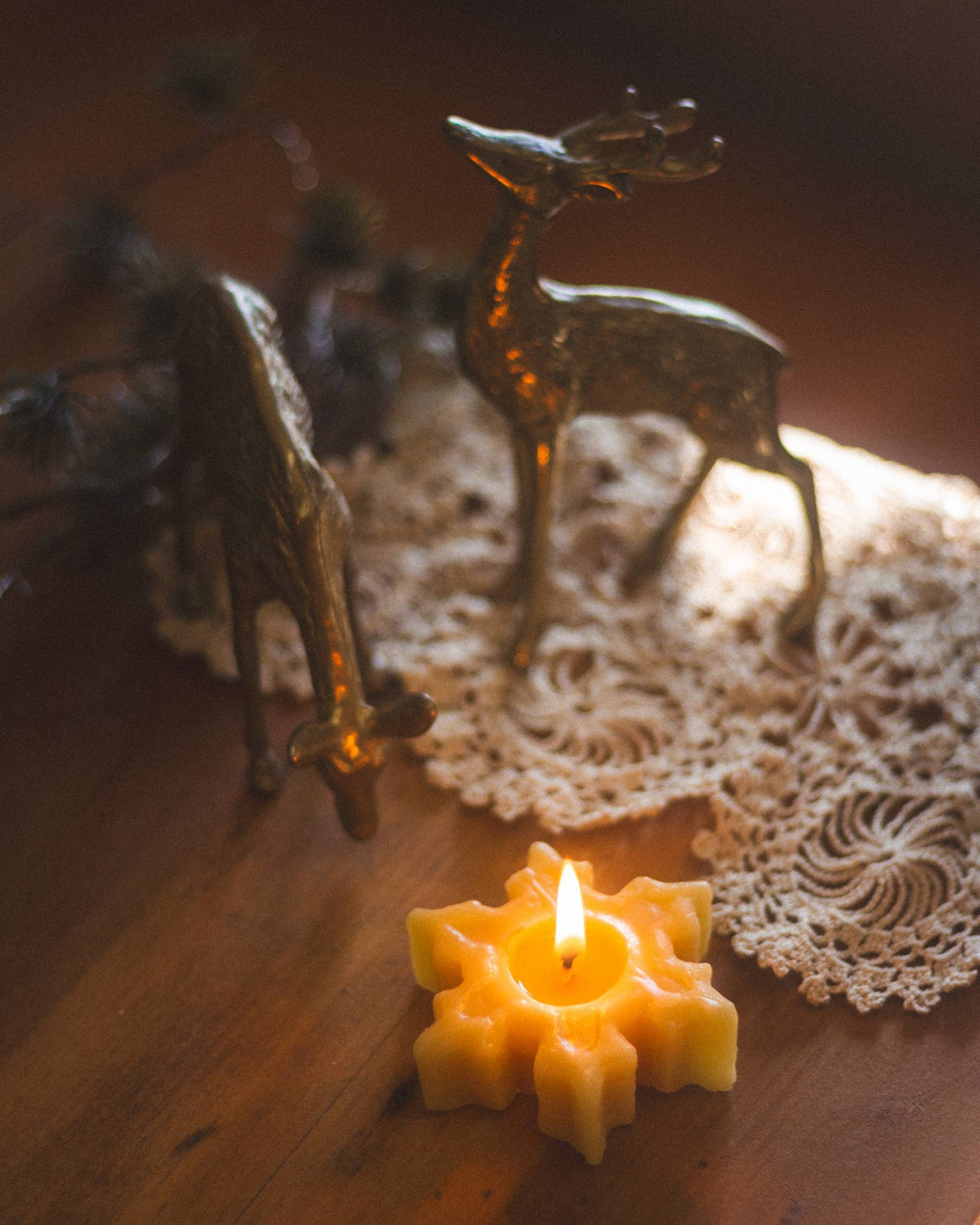 Snowflake Beeswax Candle