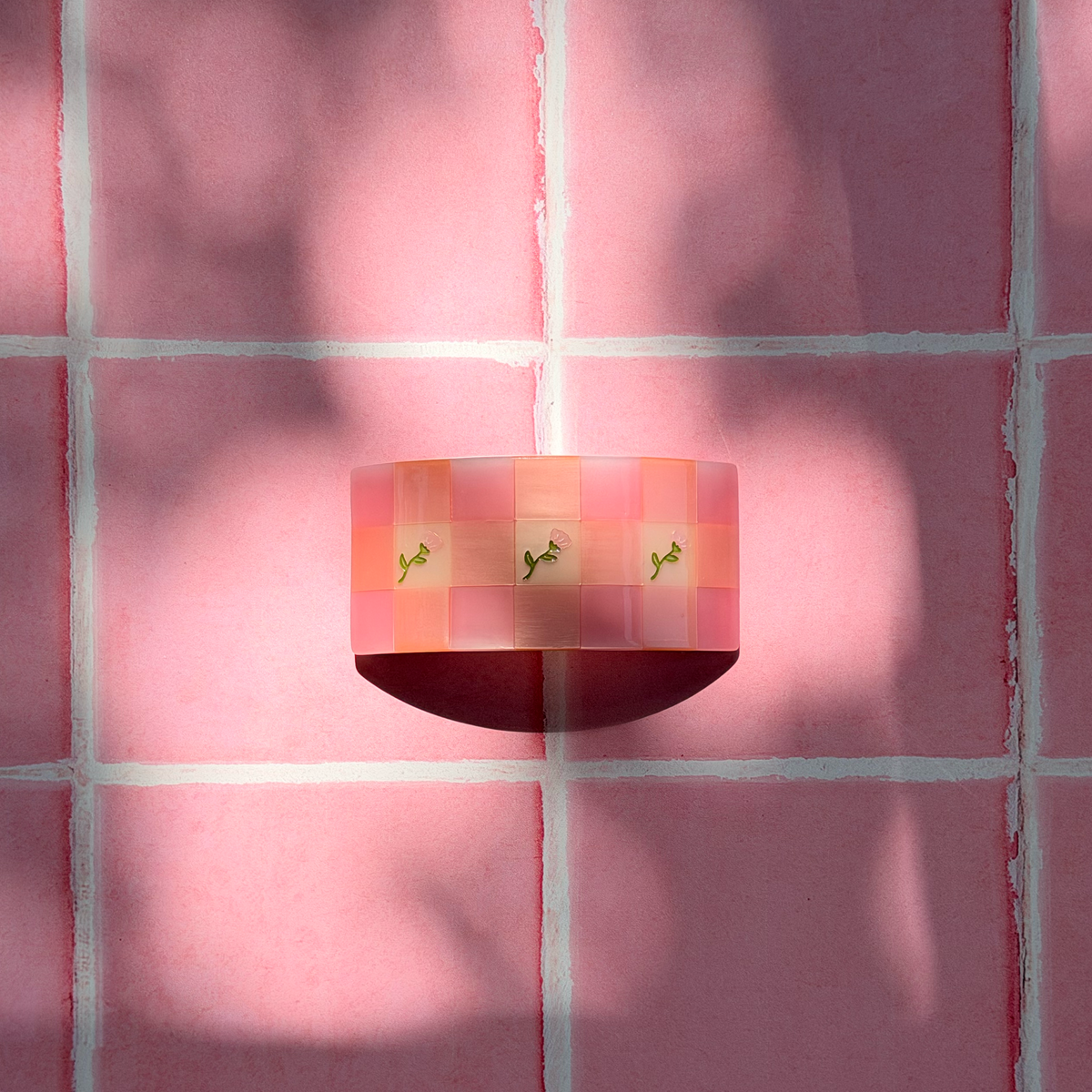 Gingham French Barrette: Pink