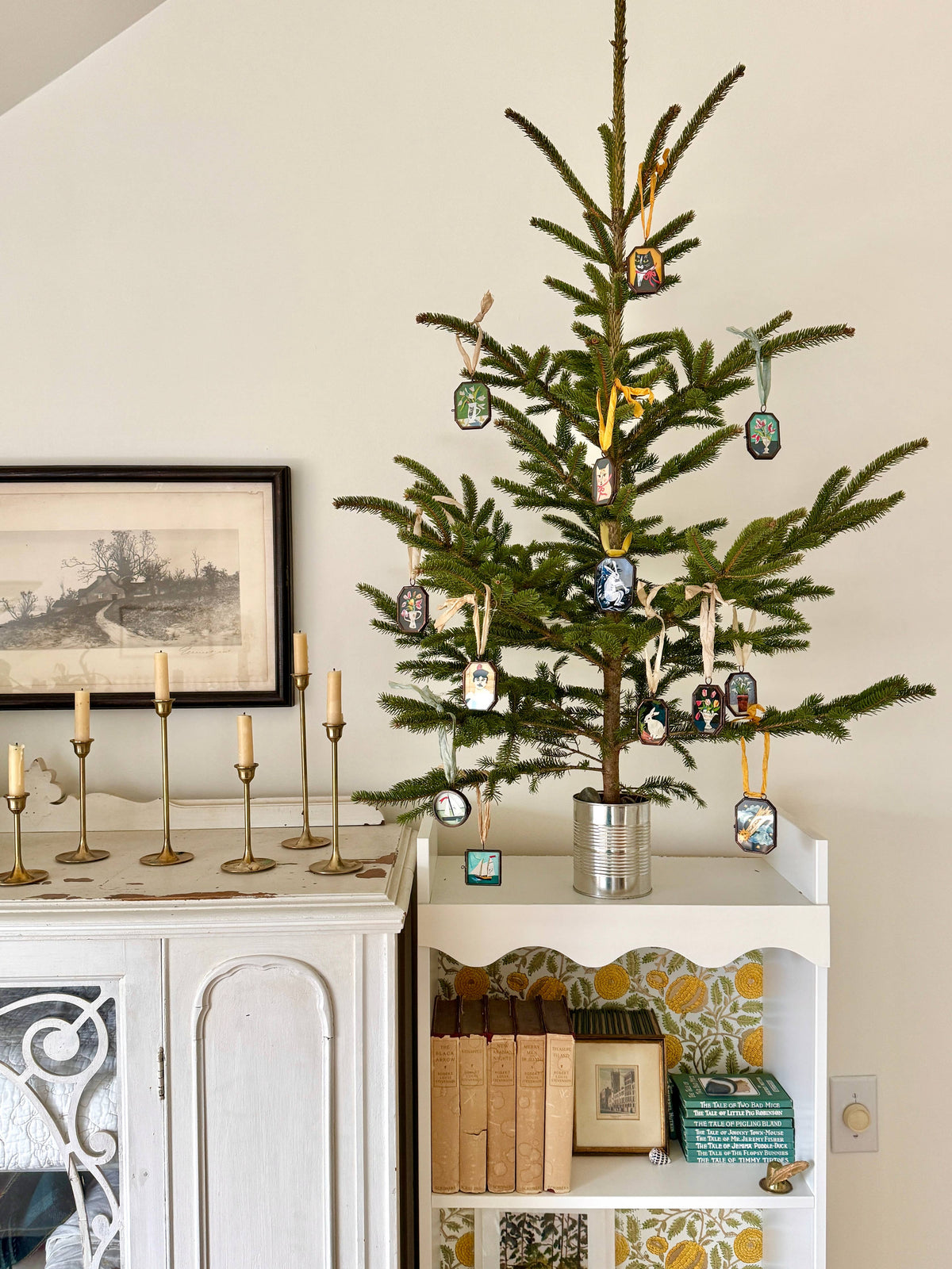 Zinnia & Shell ~ Art Locket Ornament Garden Handmade