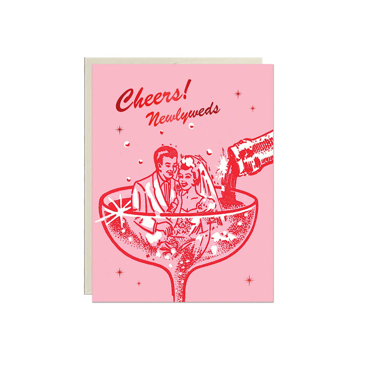 Cheers! Newlyweds – Foil Wedding ✿ Celebration Card