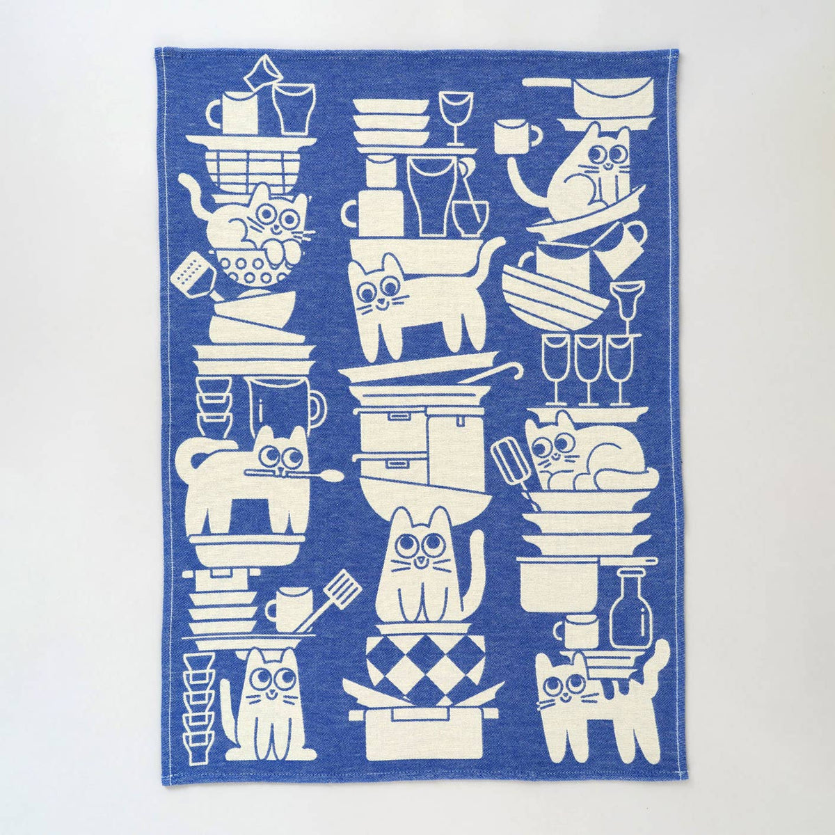 Kitchen Cats Woven Cotton Tea Towel