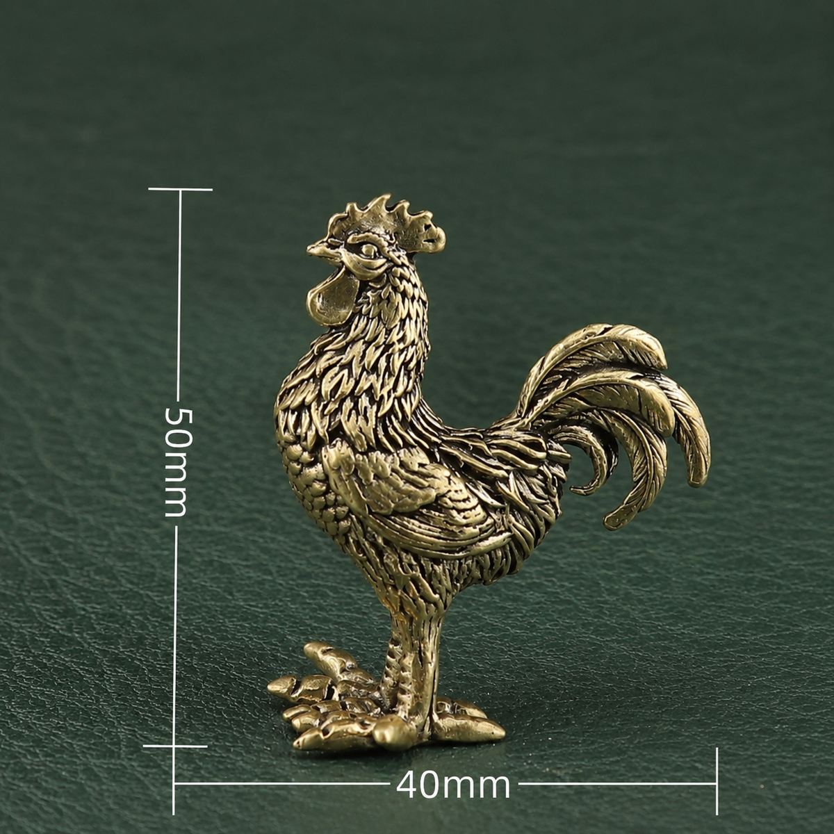 Solid Brass Chicken Figurine Ornament: A1