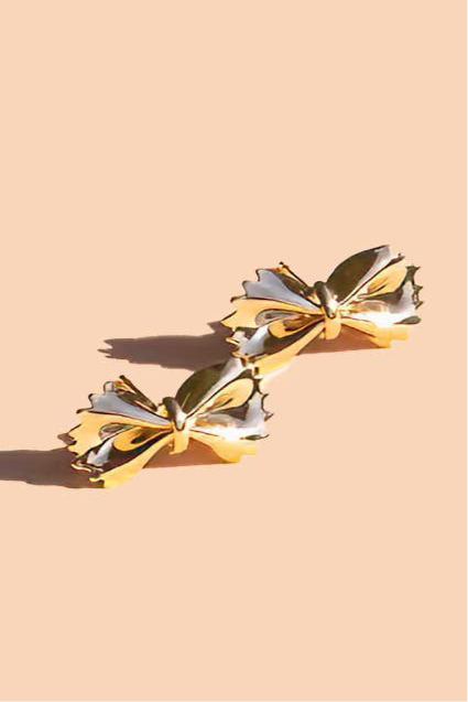 Bow Tie Pasta Studs - 18K Gold Plated (Single)