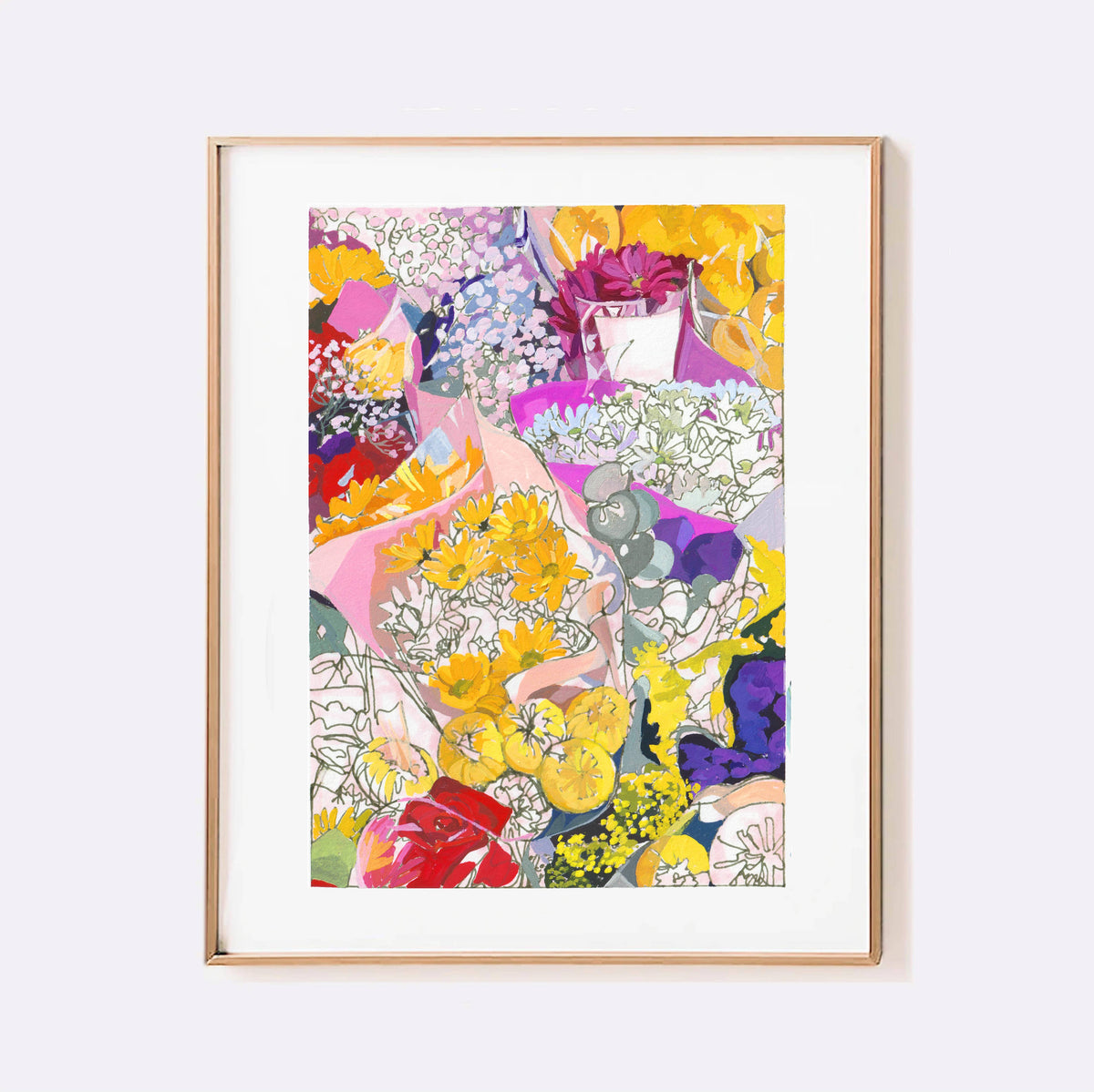 Spring Flowers signed giclee print: 8x10"