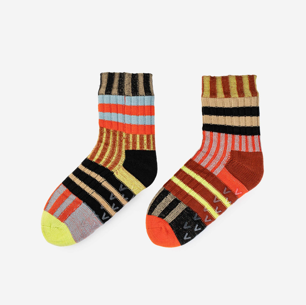 Patchwork Stripe House Socks: Sport (S/M)