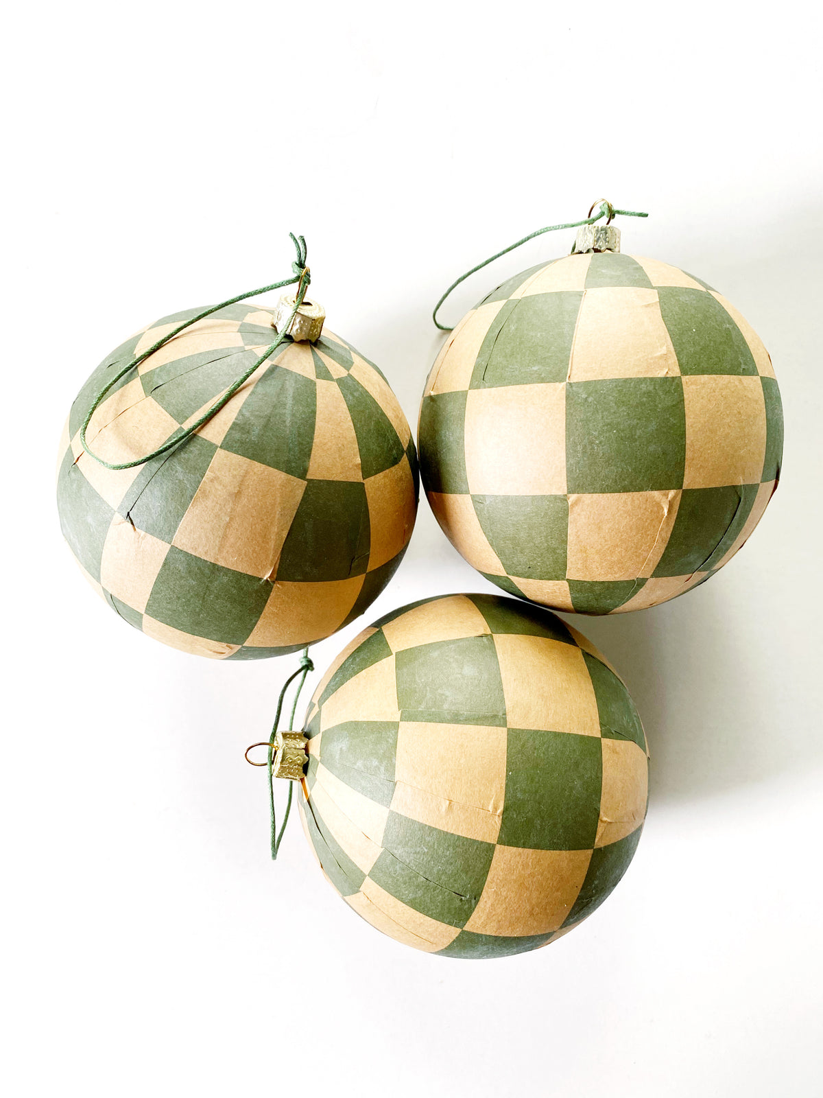 Lubeck Checkered Ornament Green