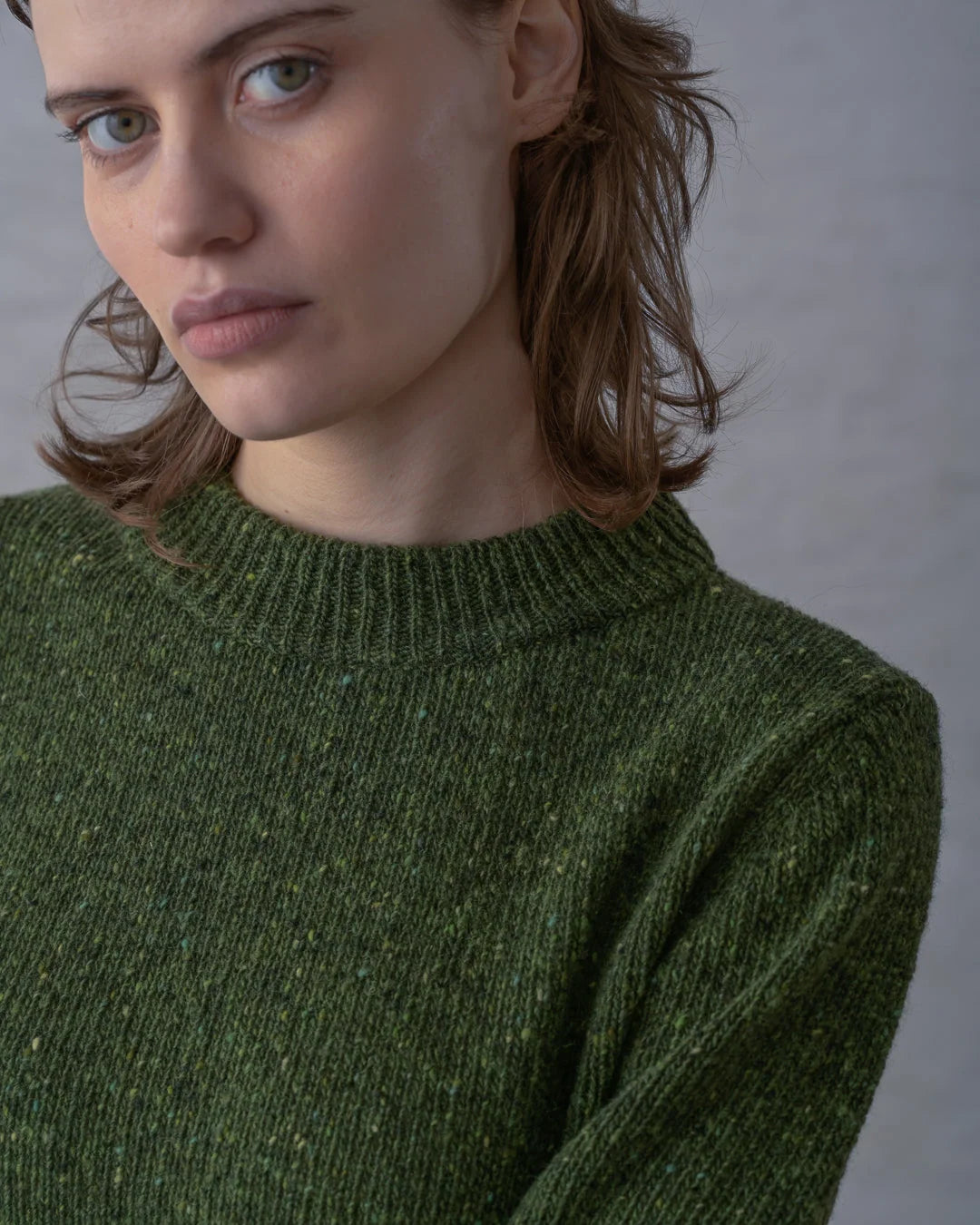 Lou Relaxed Jumper - Olive Melange