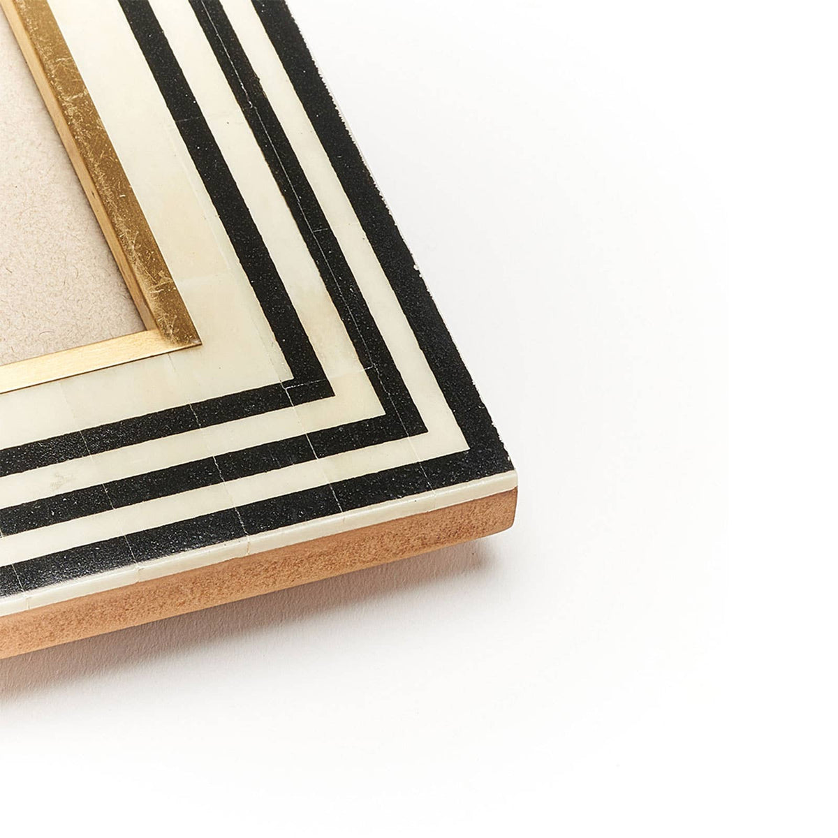 Rajiva 5x7 Black Cream Picture Frame- Fair Trade Carved Bone
