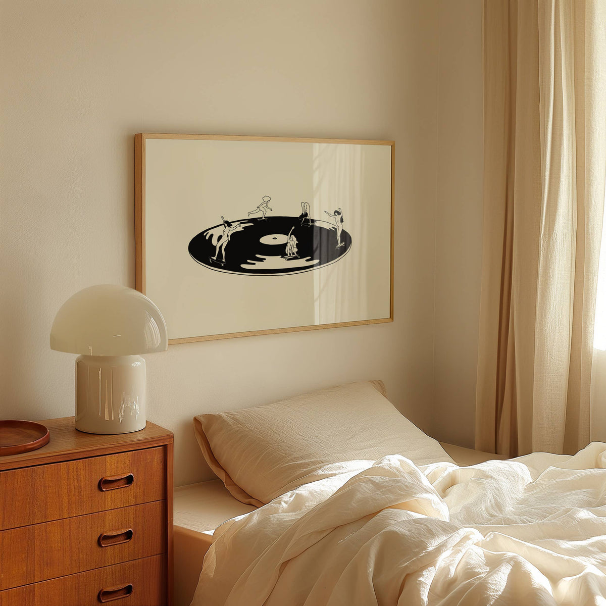 Skate Session on Vinyl Record Minimal Art Print: 8x10