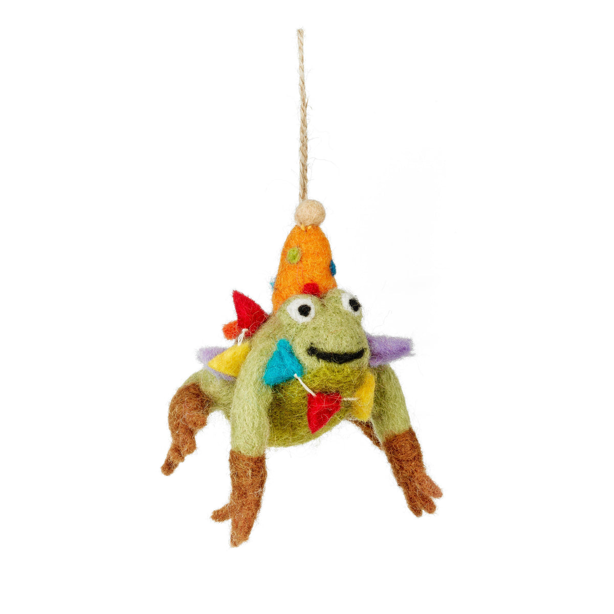 Handmade Felt Crazy Frog Party ornament