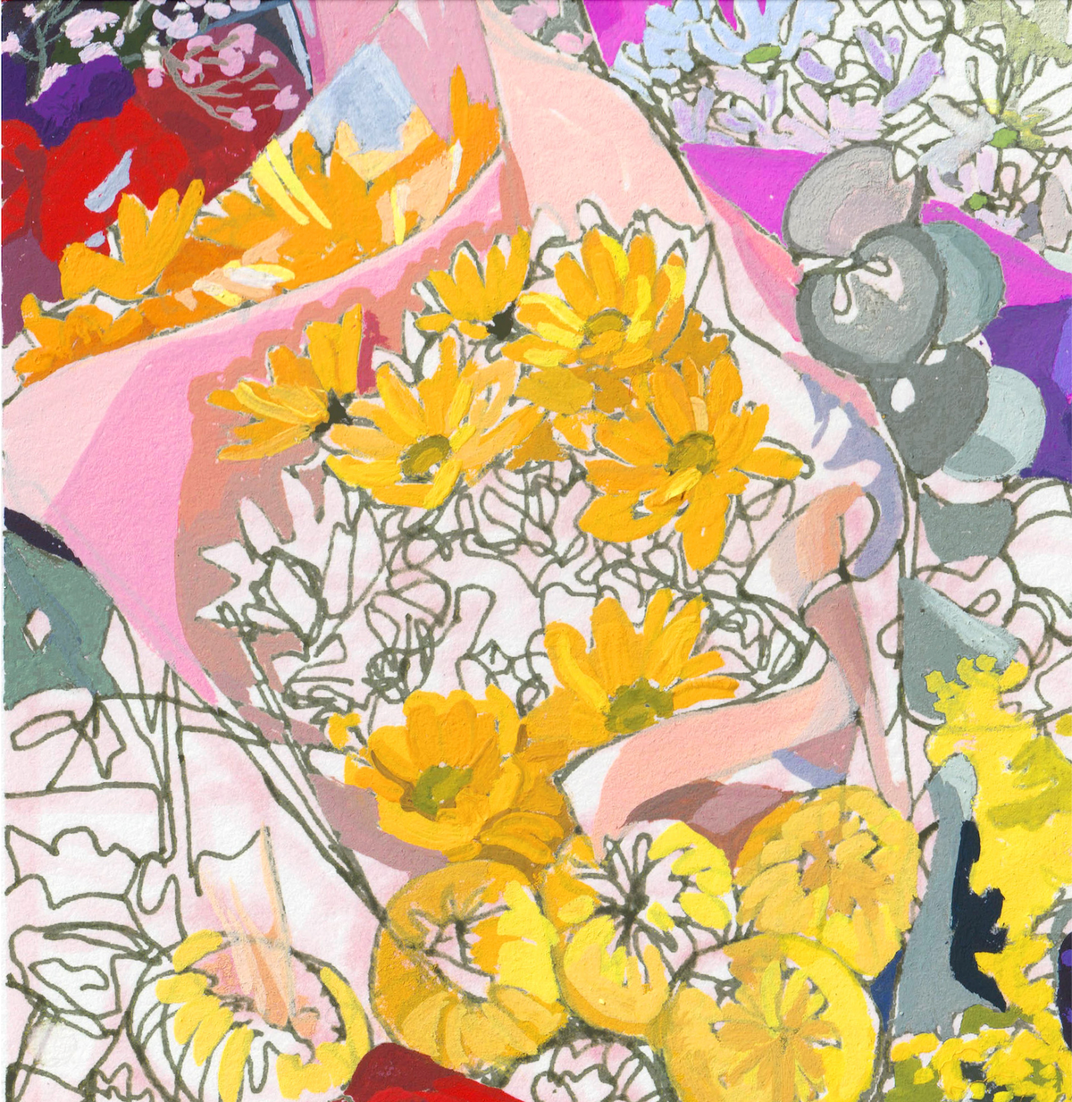 Spring Flowers signed giclee print: 8x10"