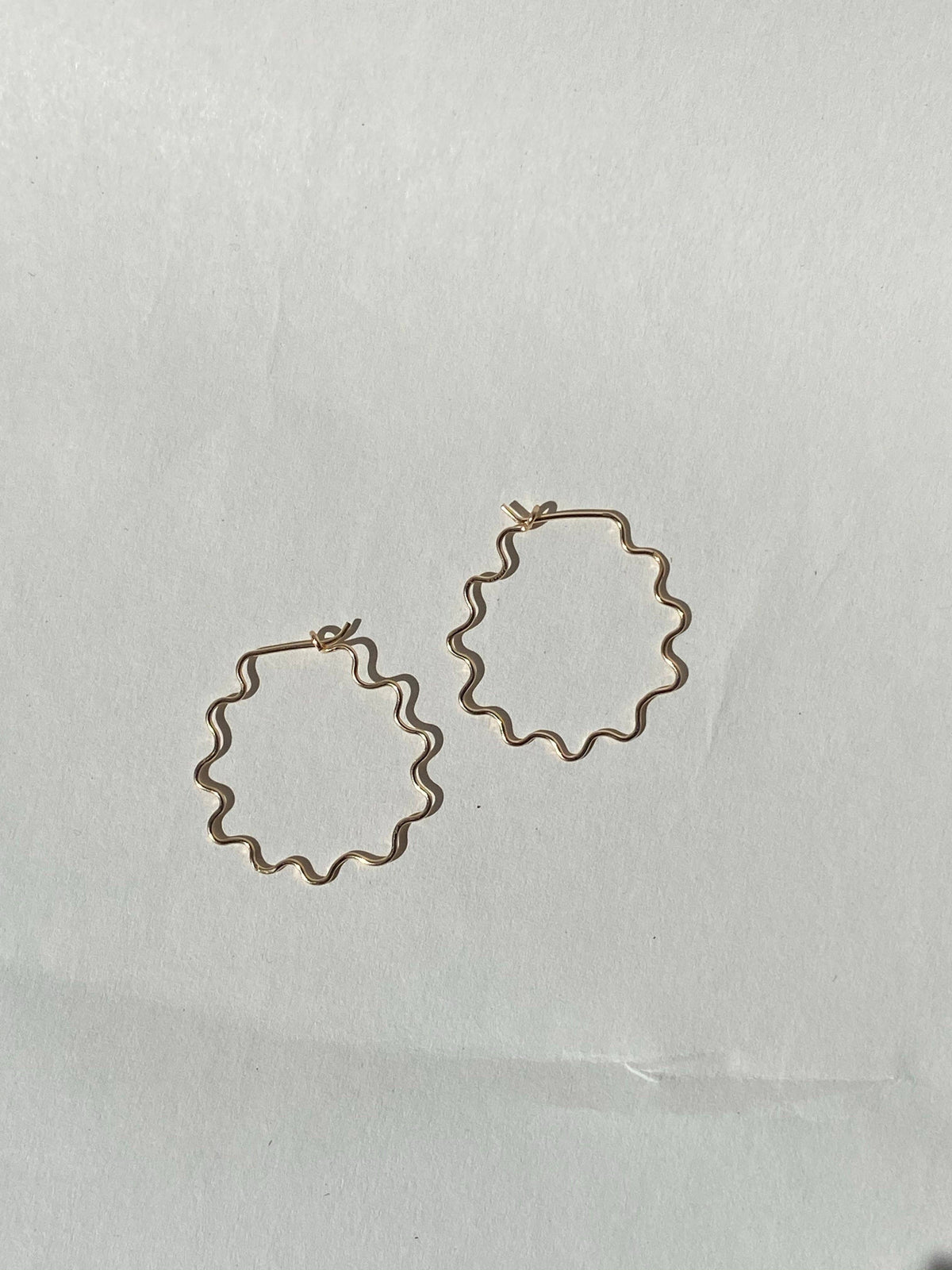 Squiggle Hoops: Gold Filled