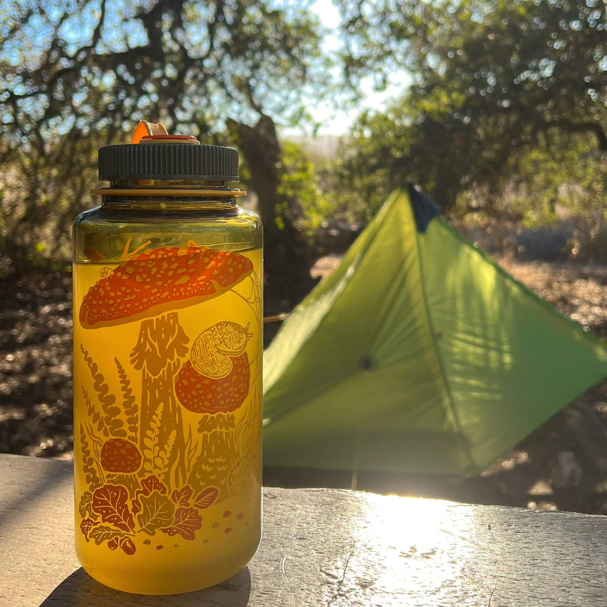 16oz Toad &amp; Mushrooms, Wide Mouth Nalgene Water Bottle