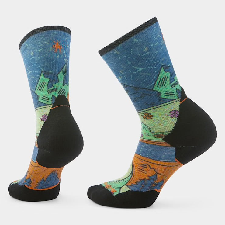 W’s Trail Run TC “Mountain” Print Crew - Twilight Blue (G74)