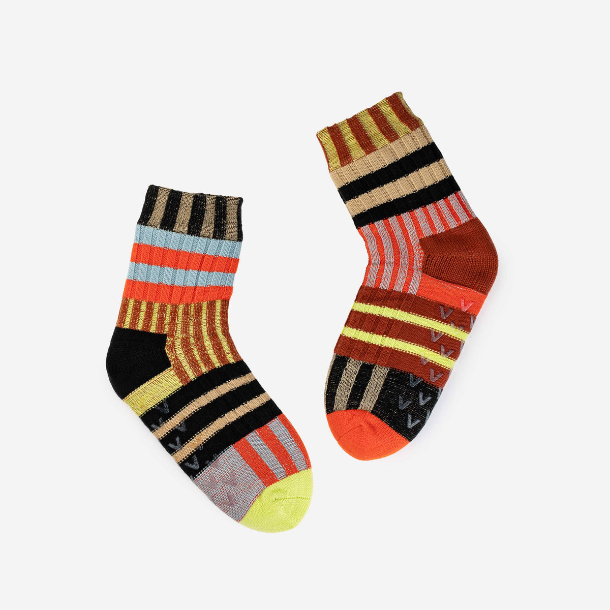 Patchwork Stripe House Socks: Sport (S/M)