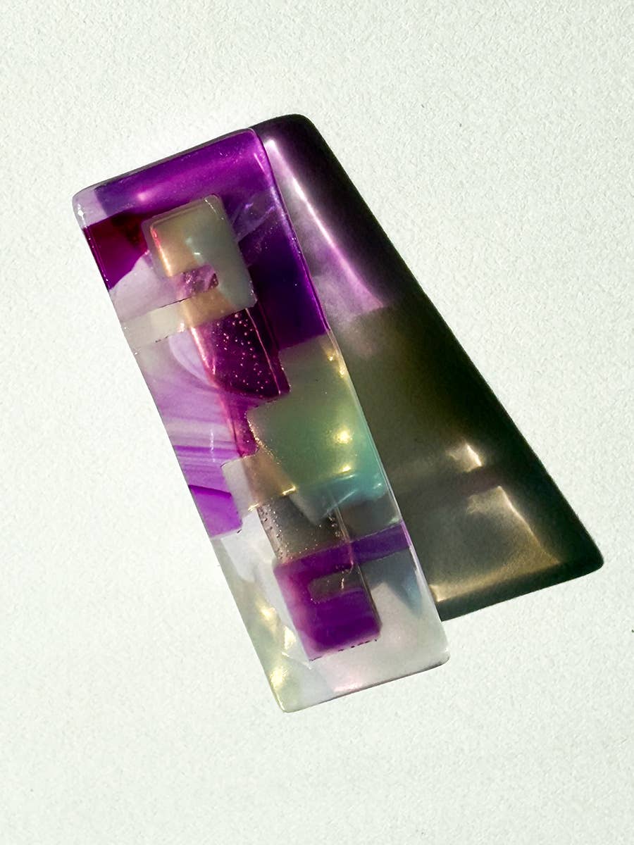 Greca hair-clips: Purple/iridescent