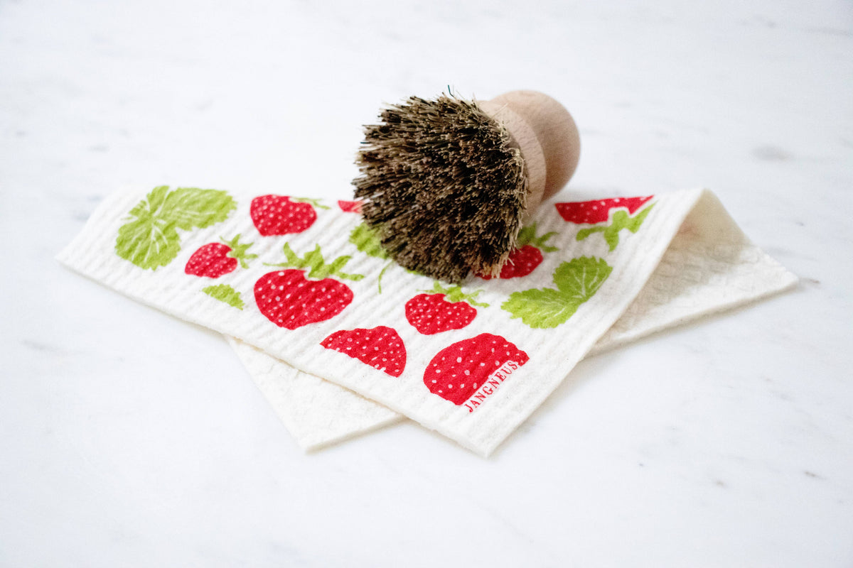 Swedish Dishcloth - Strawberries - Red: Red