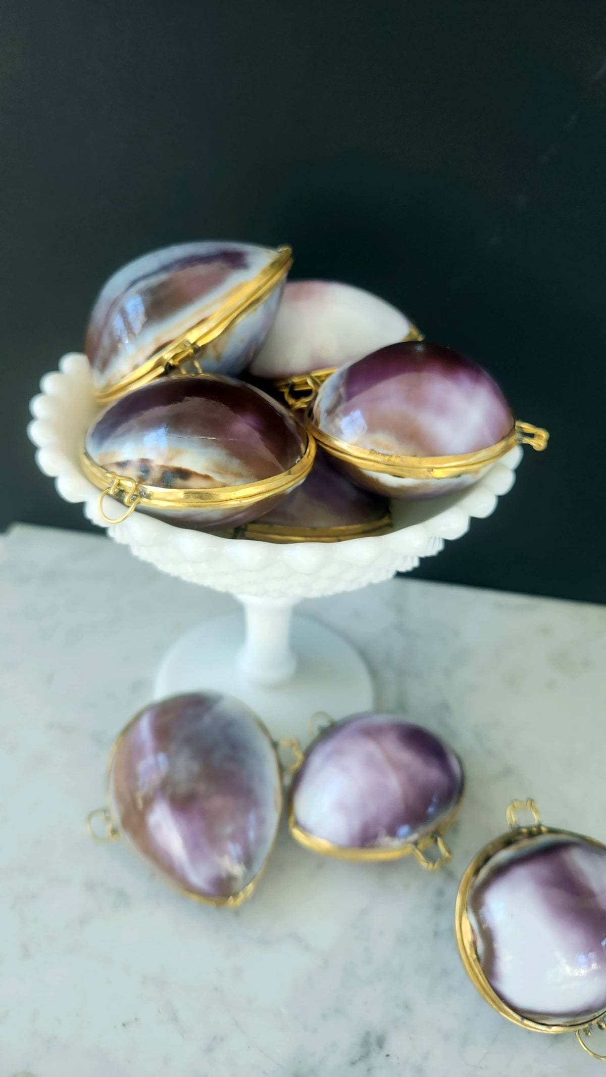 Purple Cowrie Trinket Pill Box, Coin Purse