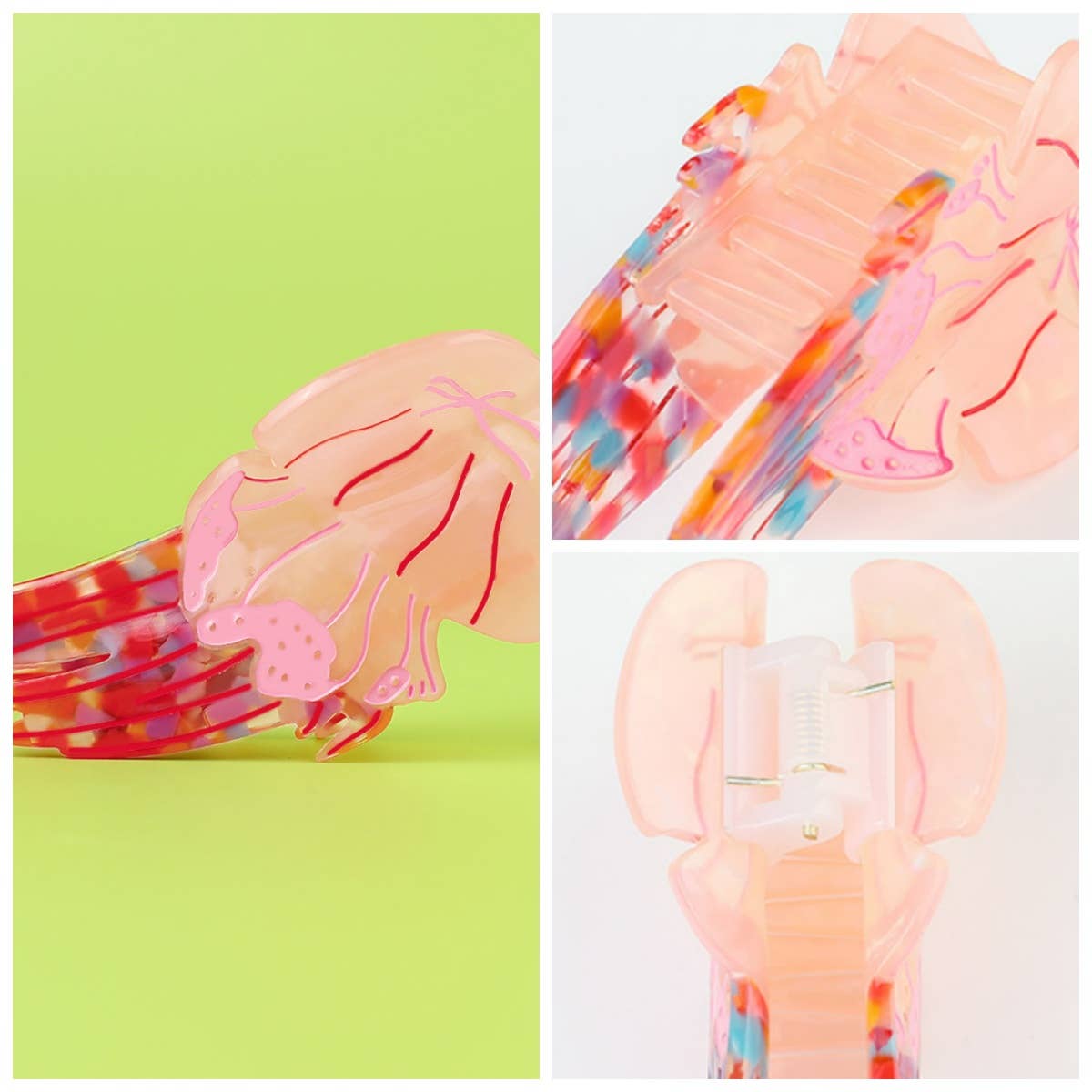 Pink Jellyfish Hair Claw Clip