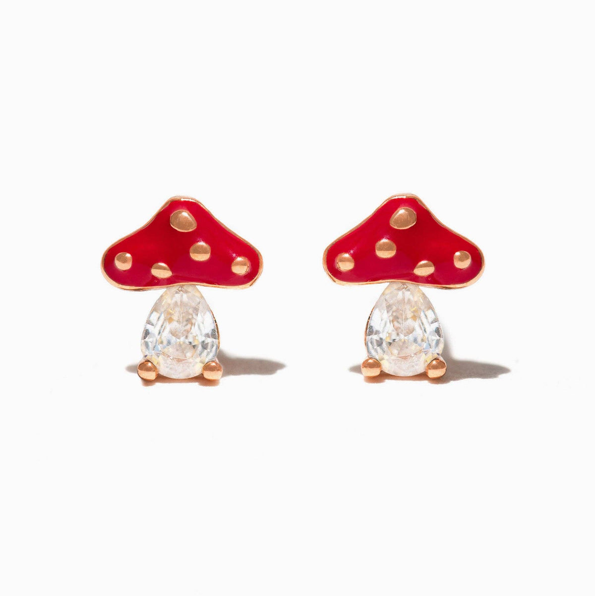 Magical Mushroom Studs: sold SINGLE Gold