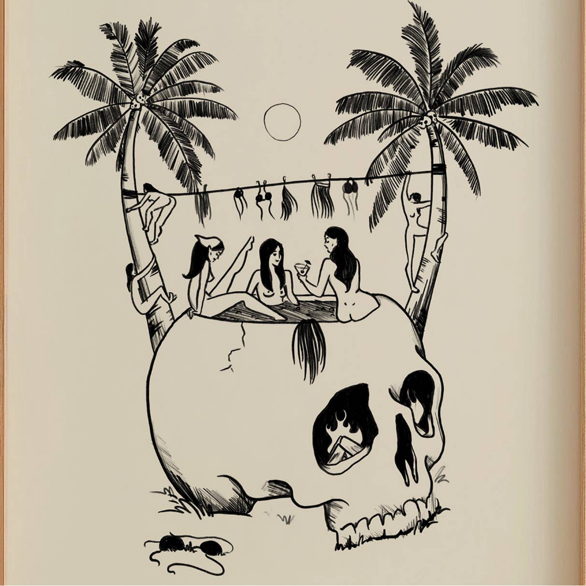&quot;The Freaky Tiki&quot; Vintage Tiki Inspired Minimal Art Print: 8x10