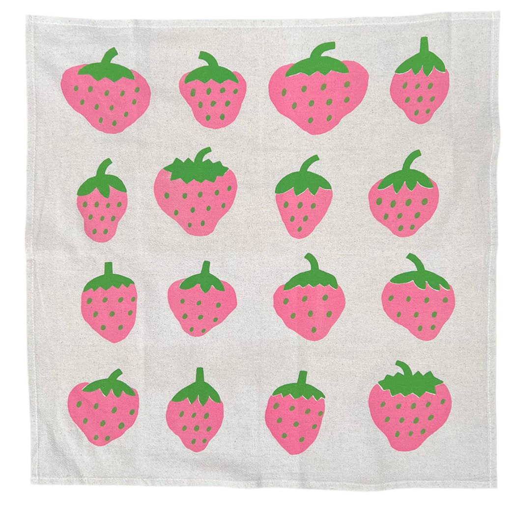 Strawberry Tea Towel: Pink