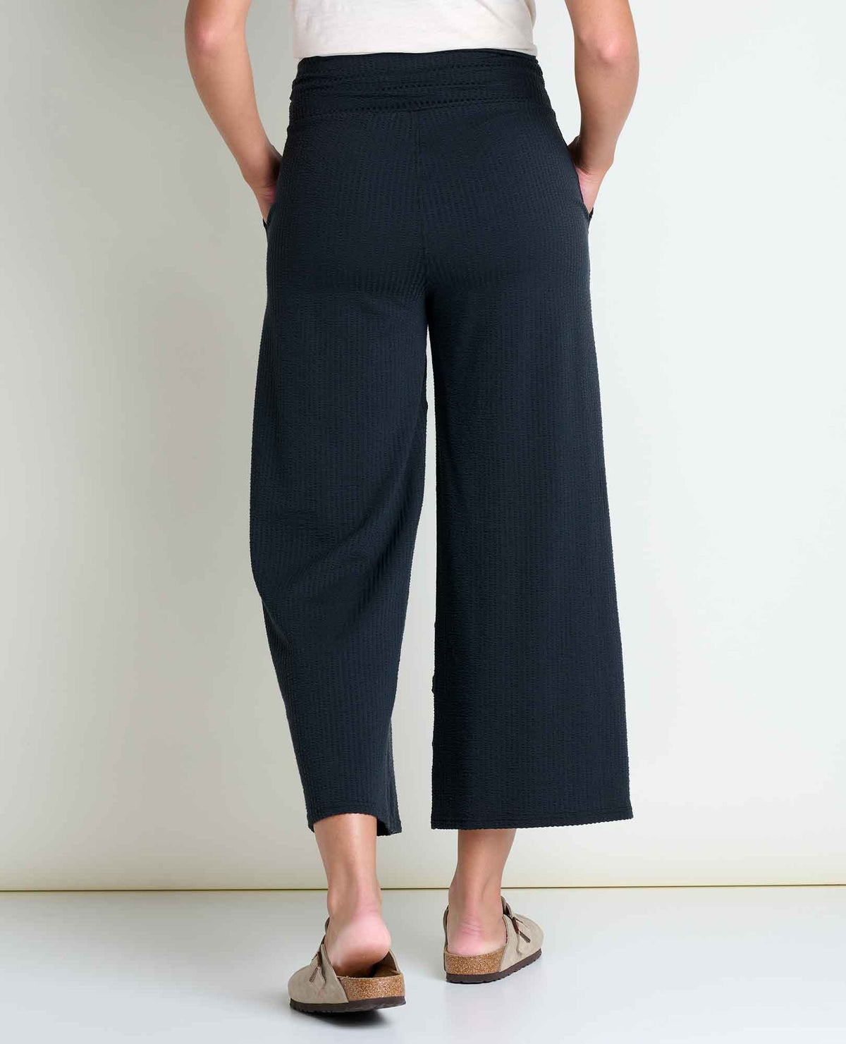 Chaka Wide Leg Crop Pant - Black Texture (F26)