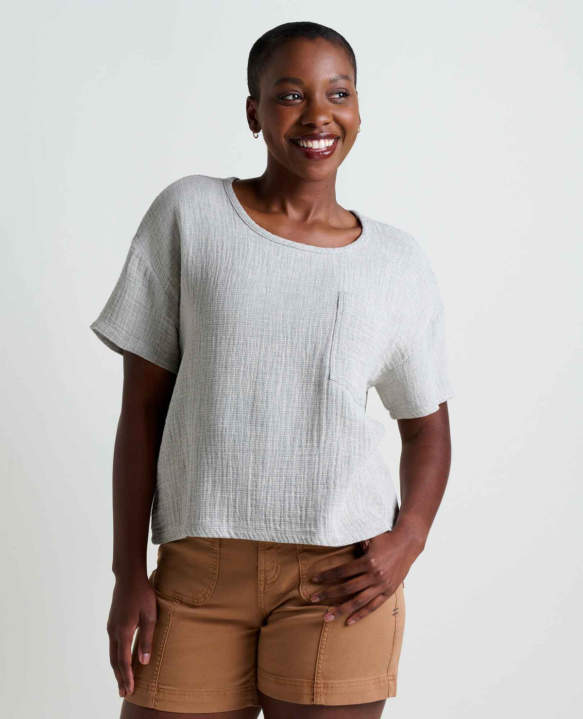 Tate Double Weave SS Shirt - Salt