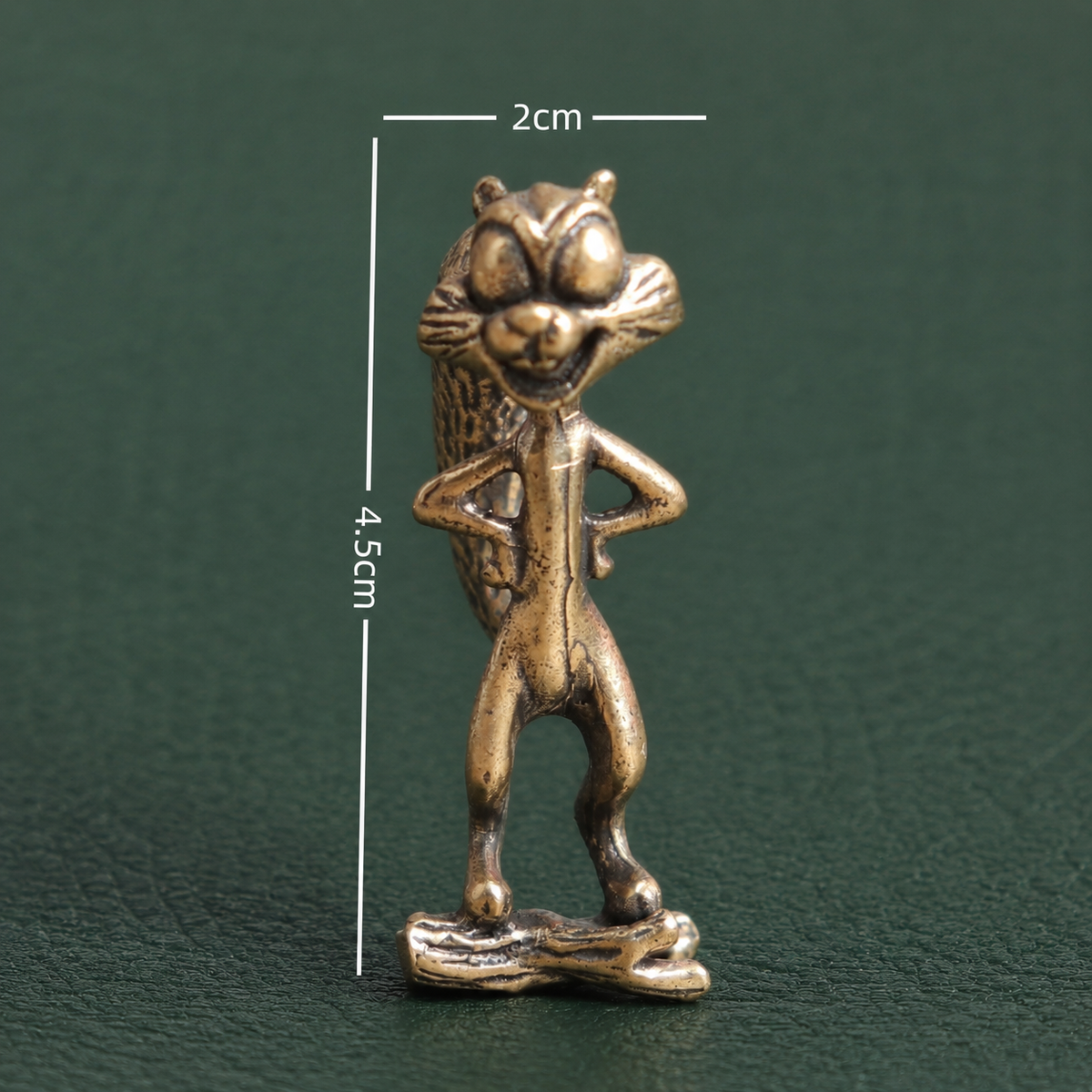 Solid Brass Standing Squirrel Figurine Ornament: A1