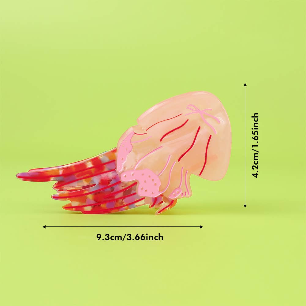 Pink Jellyfish Hair Claw Clip
