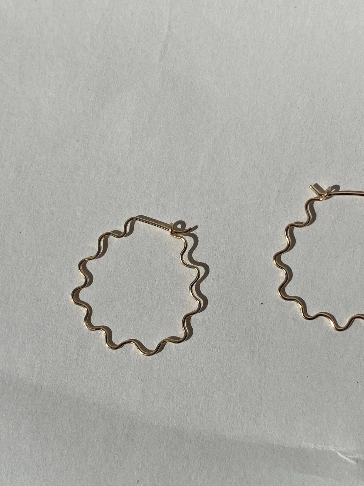 Squiggle Hoops: Gold Filled