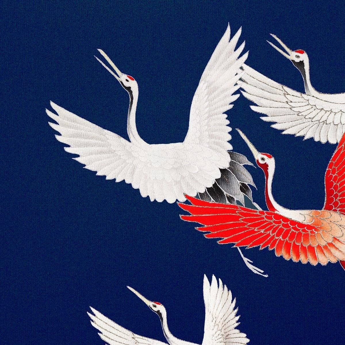 Cranes in Blue Japanese