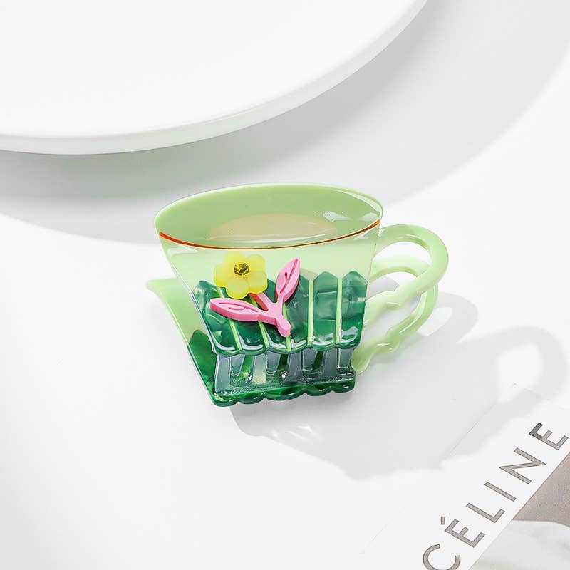 Teacup Hair Claw Clip: Style-2