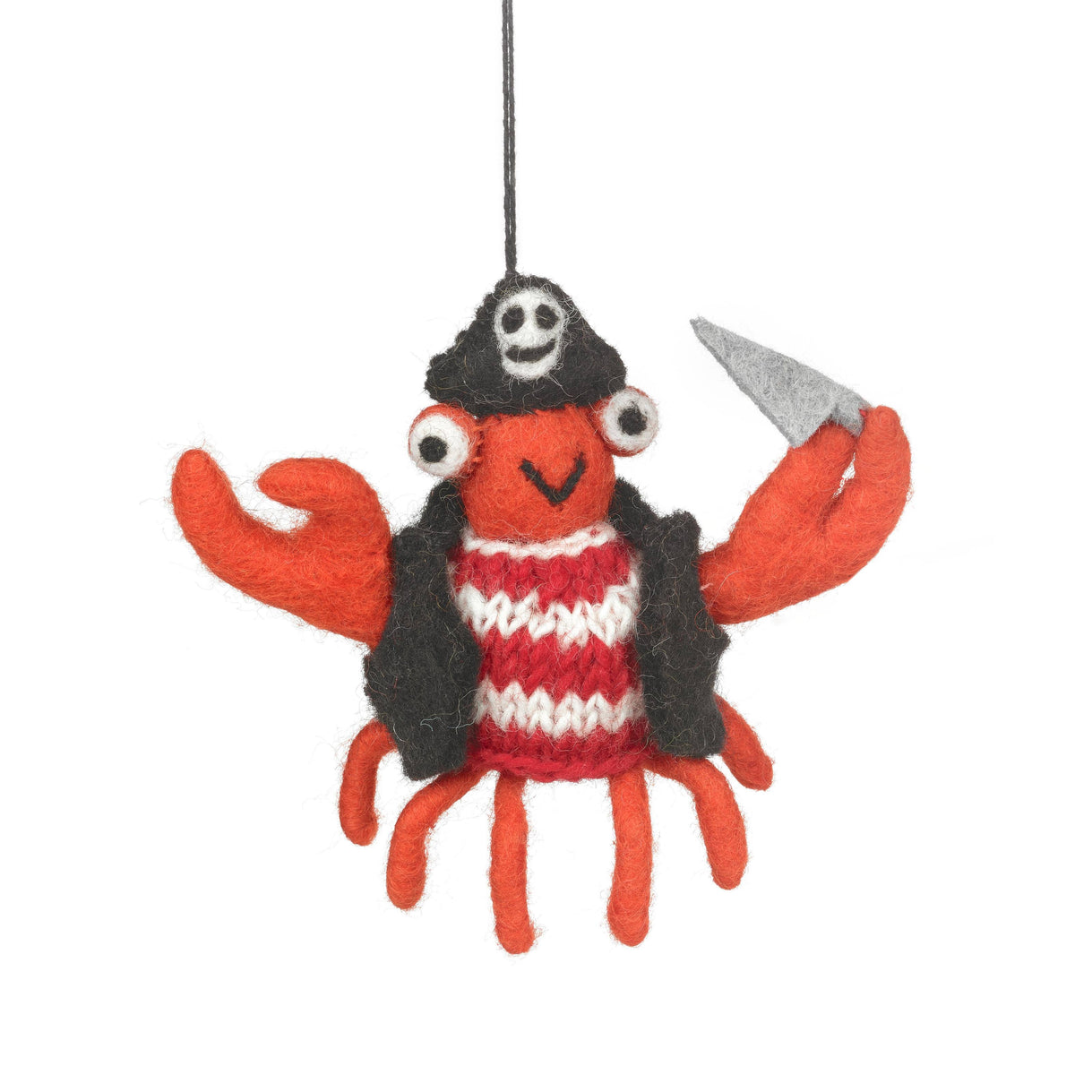 Felt Jolly Rodger the Crab Sealife Ornament