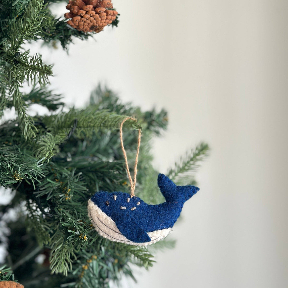 Felt Ornament - Humpback Whale: Navy Blue