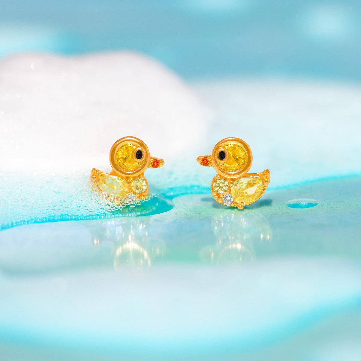 Rubber Ducky Studs: sold SINGLE Gold