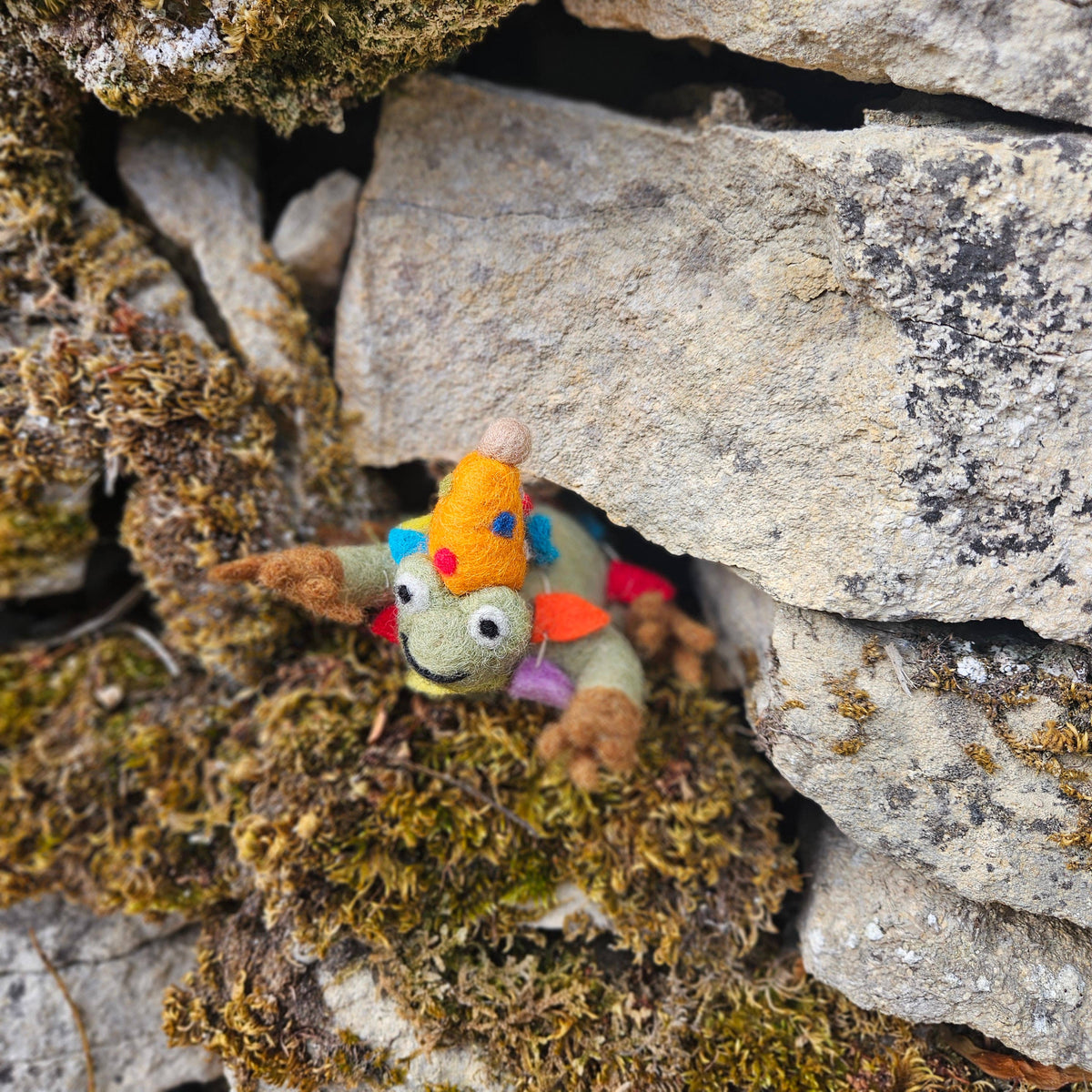 Handmade Felt Crazy Frog Party ornament