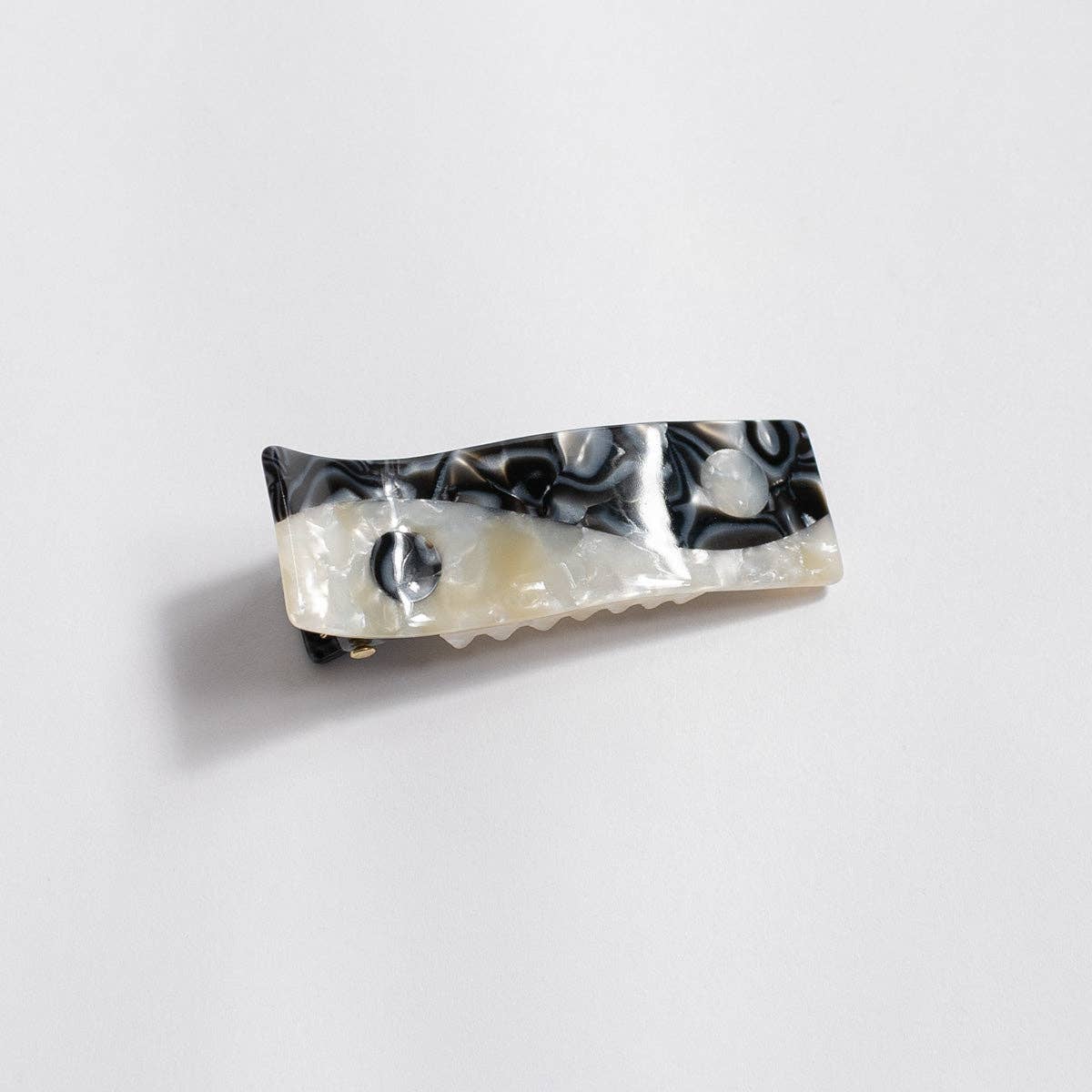 Black and White Acetate Yin-Yang Mini Alligator Clip