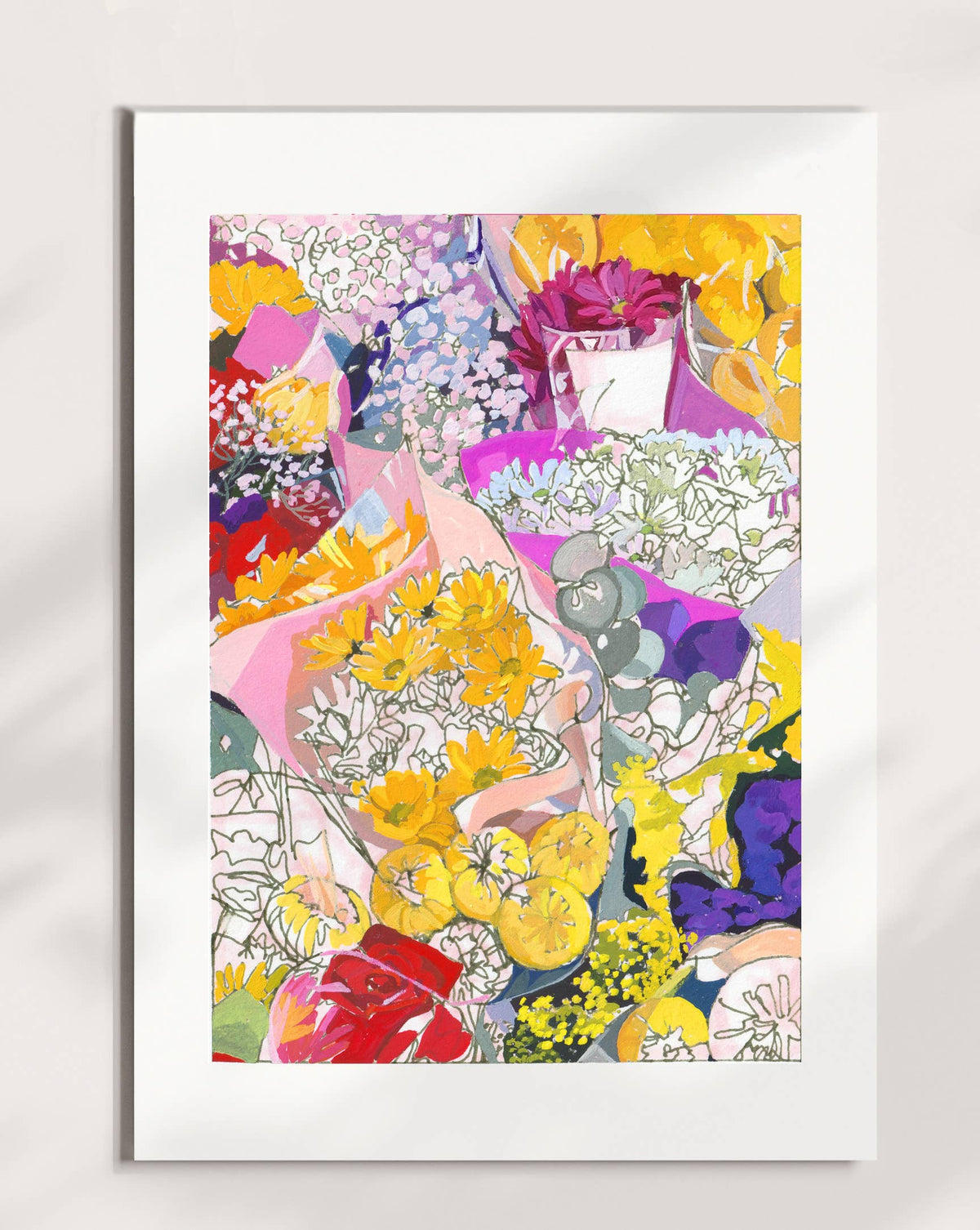Spring Flowers signed giclee print: 8x10"