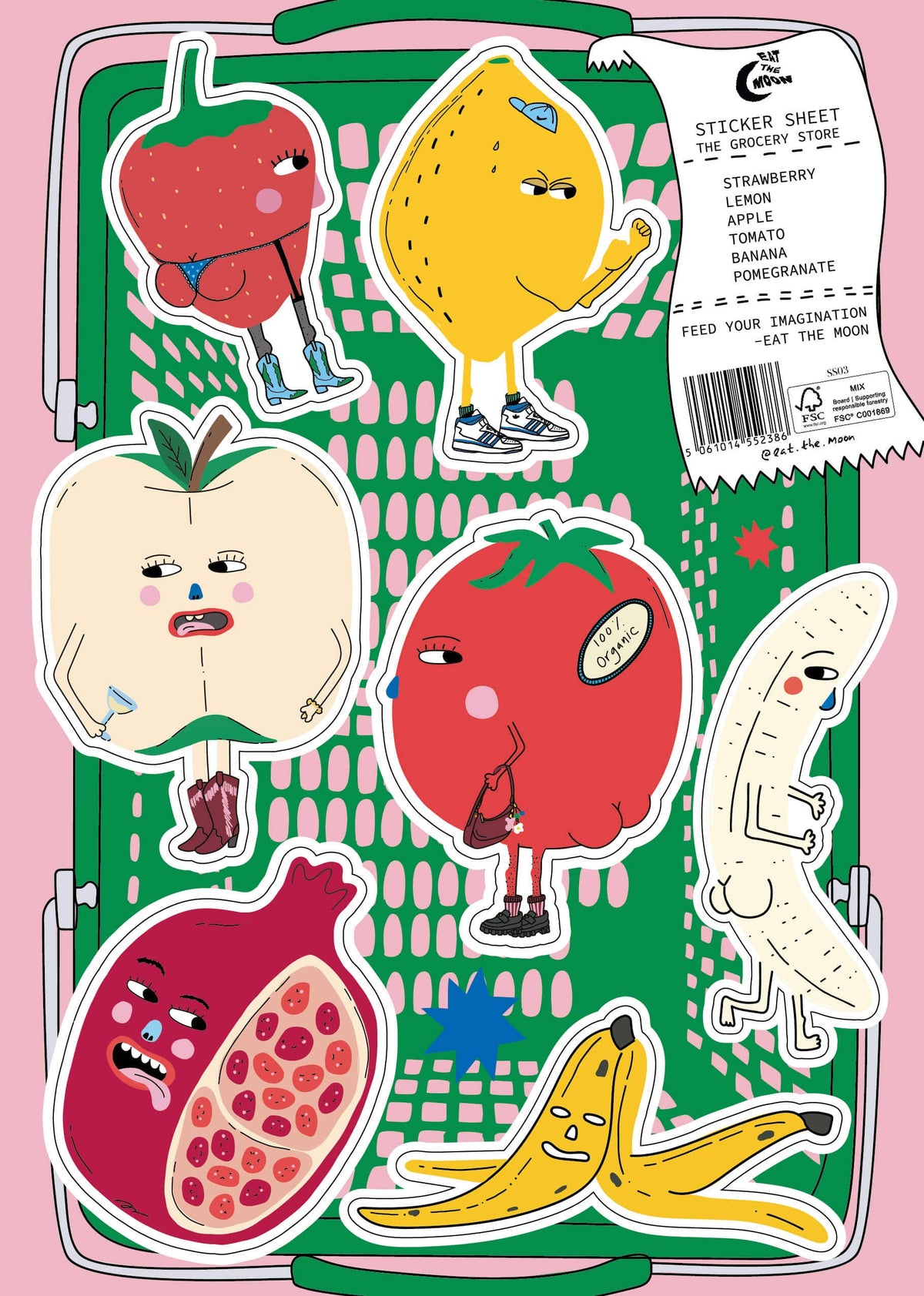 A5 Grocery store sticker sheet , scrapbooking stickers