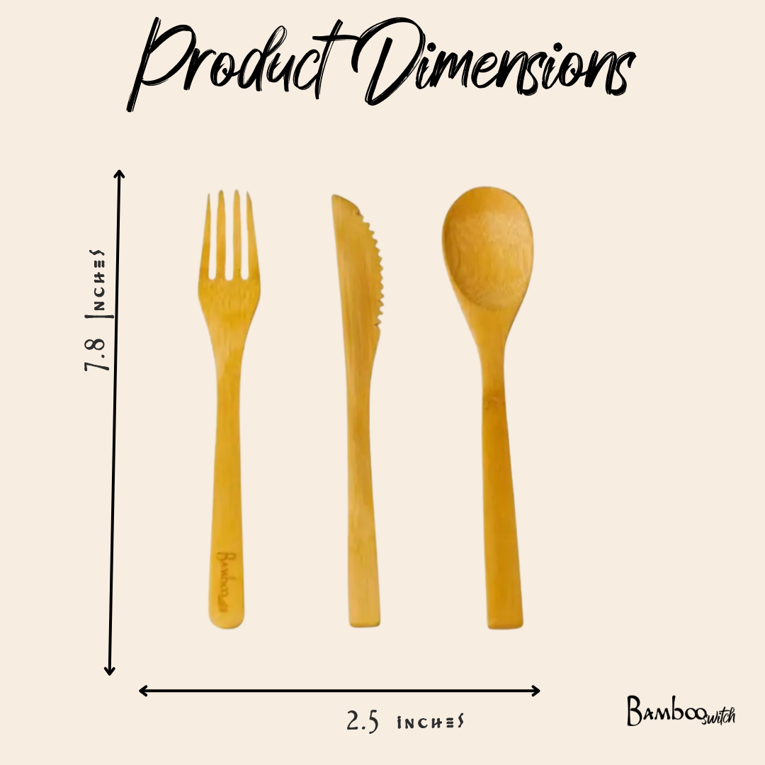 Individual Bamboo Utensil | Spoon, Knife, Fork : Spoon