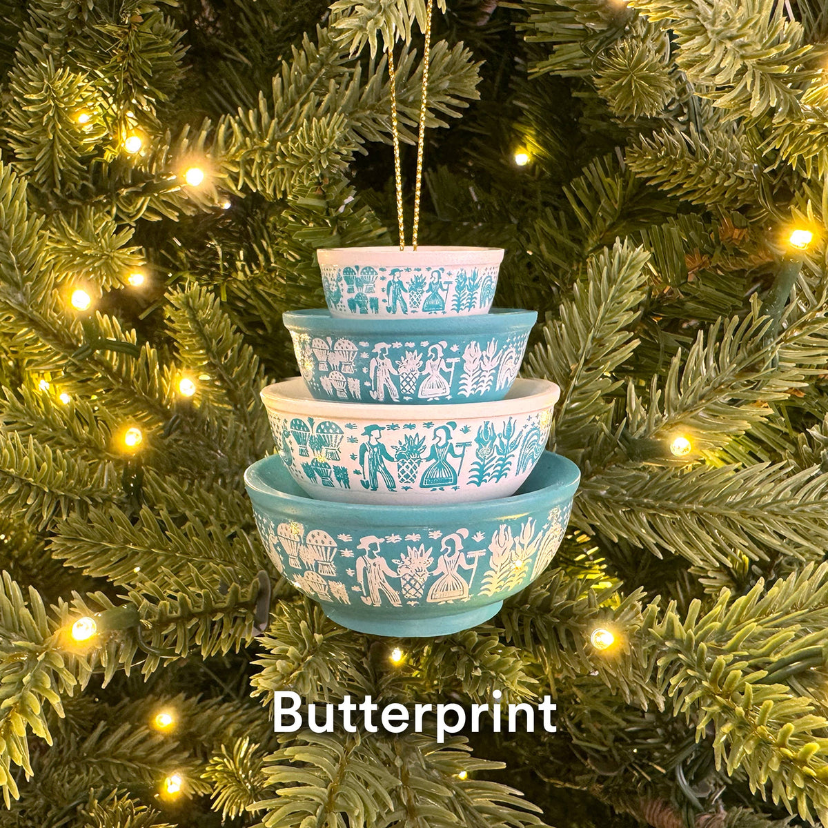 Mini Pyrex-Inspired Bowl Ornament | Retro Christmas Decor: Butterprint